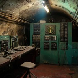 an underground communications bunker during the Vietnam War where Bobby Pappas might have worked (The Greatest Beer Run Ever)