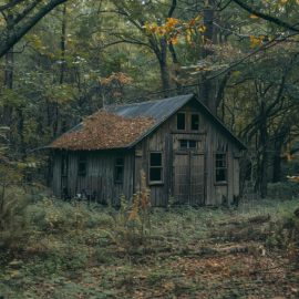 a shack in the woods illustrates the place Mack met Papa, Jesus, and Sarayu