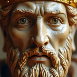 An artistic rendering of an ancient Greek ruler illustrates Plato’s Republic philosopher-kings