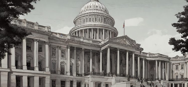 a drawing of the US Capitol building illustrates proposed institutional reforms in American politics