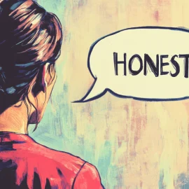 A woman talking about the importance of honesty