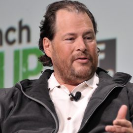 Marc Benioff talking at an event