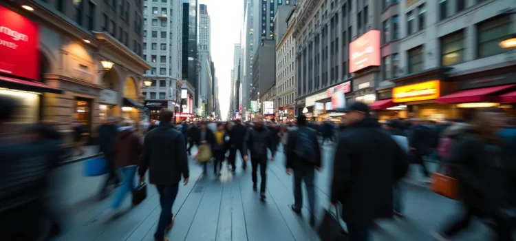 People walking in a bustling city scene illustrate life without free will