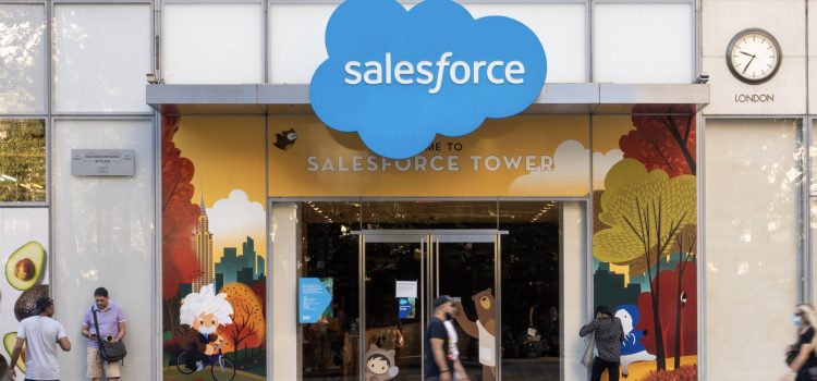 A building with the Salesforce sign