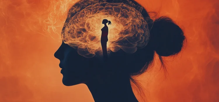 a person's brain with a silhouette of the person inside it illustrates neuroscience and the self