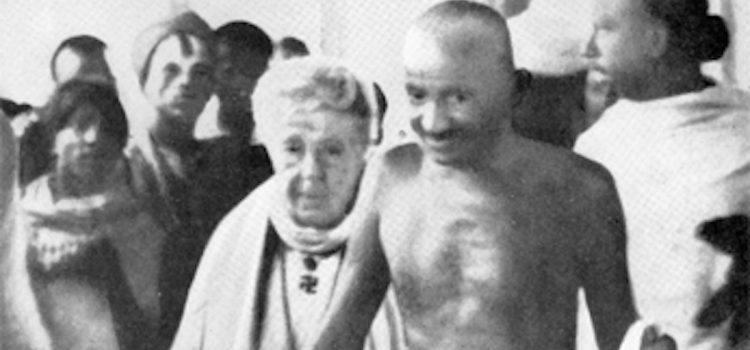 Mahatma Gandhi and Dr. Annie Besant in Madras in 1921 during the period of Mahatma Gandhi's Satyagraha movement