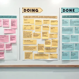 A kanban board with TO DO, DOING, and DONE lists illustrates how to track your time