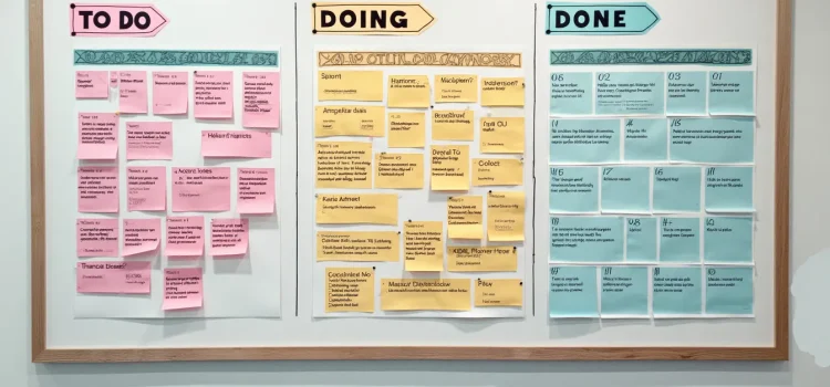 A kanban board with TO DO, DOING, and DONE lists illustrates how to track your time