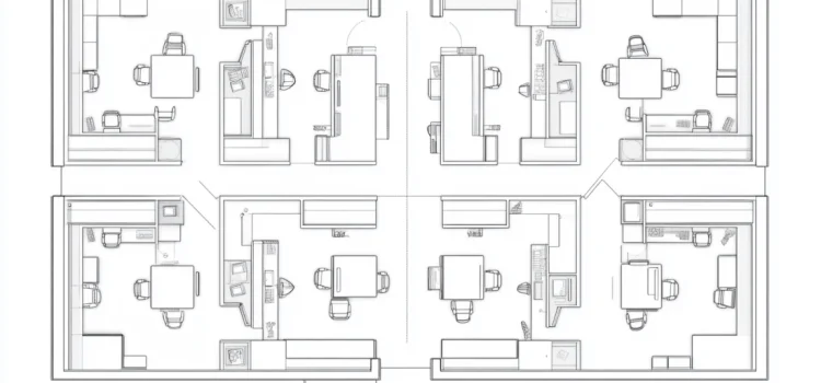 An office floor plan showing how to structure a business