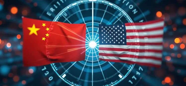 Chinese and American flags illustrate Ray Dalio's China and US analysis