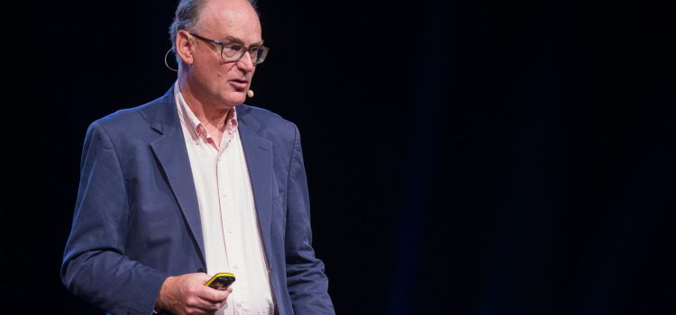 Matt Ridley talking on stage and giving a speech