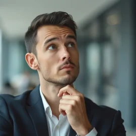 A professional man with dark hair wondering about something illustrates the question, "How well do you know your customers?"