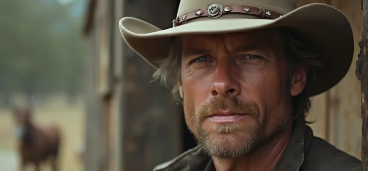 A rugged cowboy wearing a cowboy hat exemplifies white masculinity