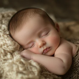 A newborn following a baby sleep guide in their crib