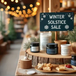 A product display in a store with a sign that says "Winter Solstice Sale" illustrates the MAGIC Formula