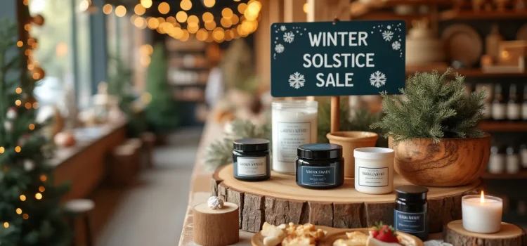 A product display in a store with a sign that says "Winter Solstice Sale" illustrates the MAGIC Formula