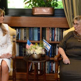 First Lady Melania Trump and the President of Israel's wife Nechama Rivlin in Israel in 2017 illustrates soft diplomacy