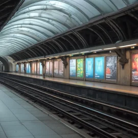 Advertisements in a subway terminal illustrate what makes an ad effective