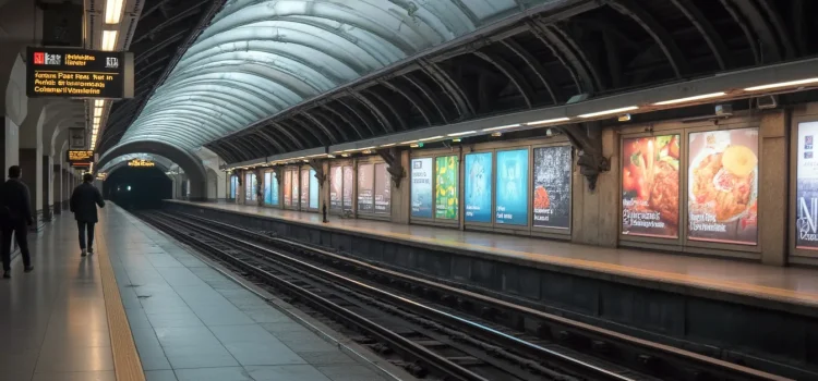 Advertisements in a subway terminal illustrate what makes an ad effective