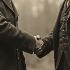 A black-and-white close-up image of two men shaking hands illustrates the question, "What was the Sykes-Picot Agreement?"