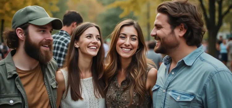 Four friends—two men and two women—smiling and standing close to each other illustrate your inner circle relationships