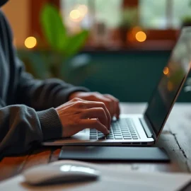 A man working at a laptop illustrates the link between automation and productivity