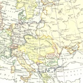 A map of Europe in an article about alliances in World War I