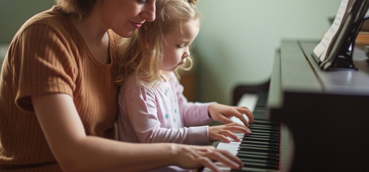 A mother and daughter playing the piano together illustrates how to create meaning in life