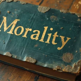 An old book in poor condition titled "Morality"