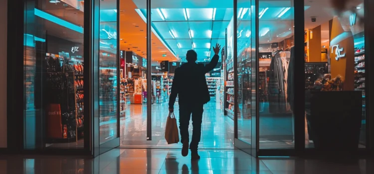 A man waving as he enters a store, showing how to keep customers coming back