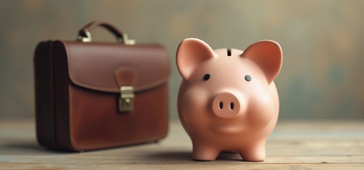 A piggy bank with a brief case illustrates how to put your money to work