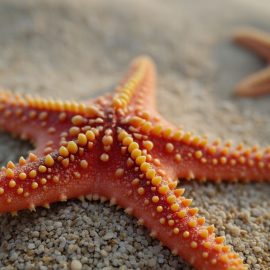 Two starfish on the beach illustrate the concept of umwelt and how animals perceive the world