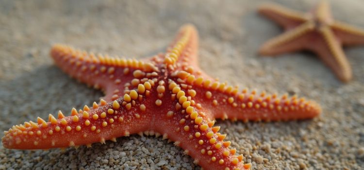 Two starfish on the beach illustrate the concept of umwelt and how animals perceive the world