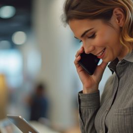 A saleswoman talking on a mobile phone illustrates various prospecting channels