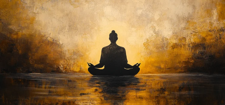 A meditating buddhist representing anatta