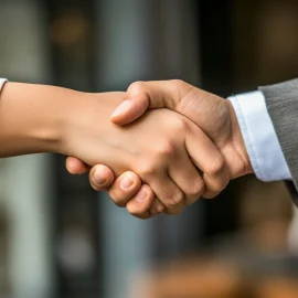 A professional handshake between a candidate and recruiter after the former nailed an interview