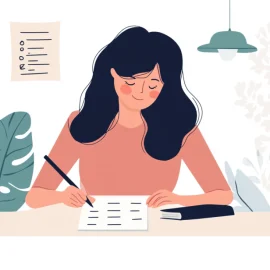 A woman writing a to-do list as a strategy to manage ADHD