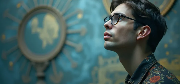 A man with dark hair and eyeglasses looking up with a wondering look illustrates the question, "What is pleasure activism?"