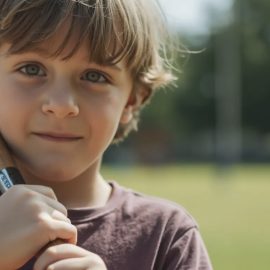 A boy holding a baseball bat illustrates how to choose a sport for you or your child