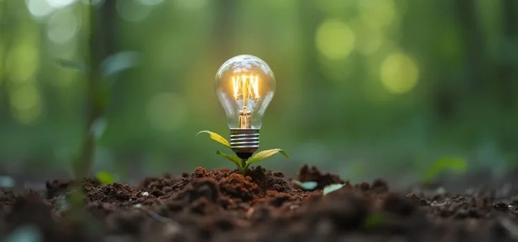 A light bulb growing out of the ground illustrates how to be insightful