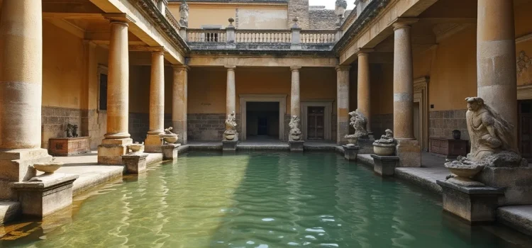 A pool in a Roman bathhouse illustrates the history of bathing