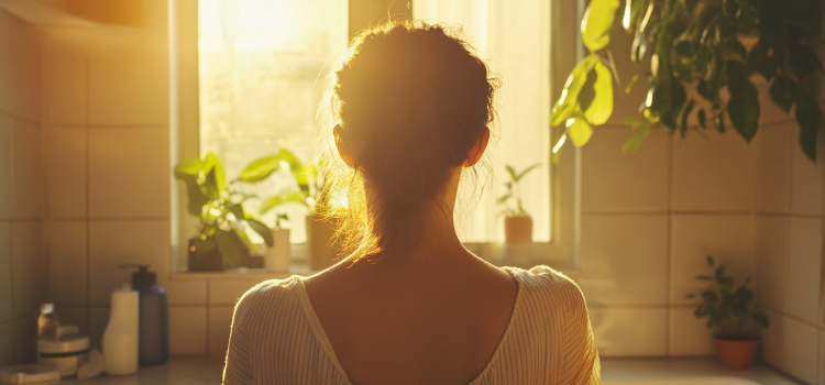 A man standing in front of a sunny window doing a routine out of self-automation